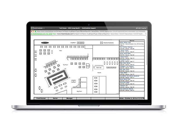 HotSchedules Module Floor Maps macbook