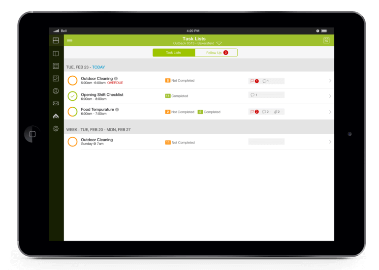 Logbook Task List iPad